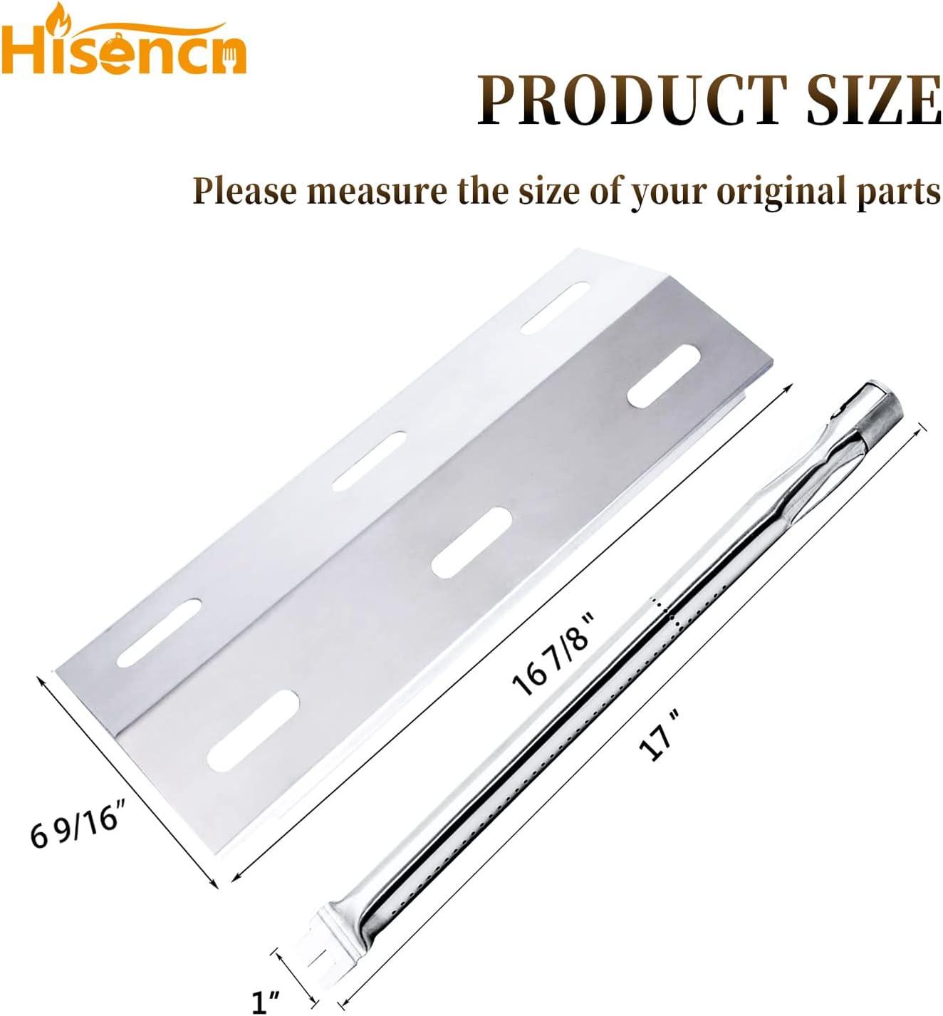 imageHisencn Repair Kit for Ducane Gas Barbecue Grill 30400040 3100 3200 3400 Burner Tube Stainless Heat Plate Tent Burner Cover Replacement for Ducane 3 Burner DUCHD1 30500048 30500602 DUCHP1