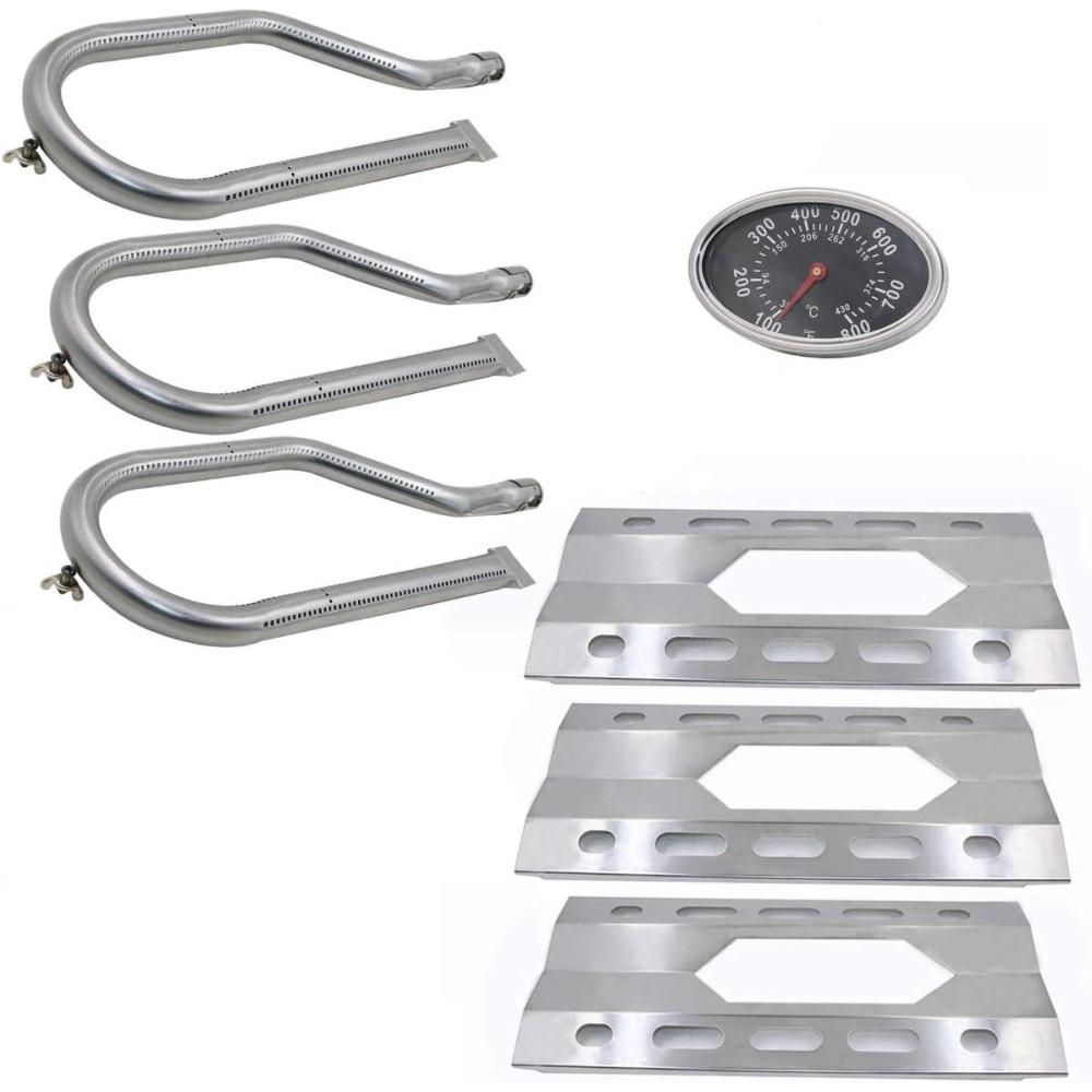 imageHisencn Repair Parts for Costco Kirkland 7200108 Nexgrill 7200011 7200047U Gas Grills Replacement Stainless Steel Burner Tube Heat Plate Tent Temp Gauge Heat Indicator 22551 NGB1 NGSHP3