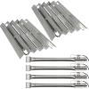 Hisencn Repair Kit for Costco Kirkland 720-0432, Nexgrill 720-0193, 720-0432 Gas Grill Models, Grill Burner Tube Pipe, Heat Plate Tent Shield Burner Cover, Igniter Electrode Replacement Parts