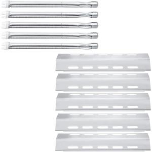 Hisencn Replacement Parts for Ducane 5 Burner 30500701, 30500097, 30557401, 30557801, 30557501,30558501, 30400043, 30400042, Burner Tube, Heat Plate for Ducane Gas Grill Replacement Parts, DUCHD1(5 Burner+5 Heat plate)