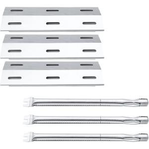 Hisencn Replacement Parts for Ducane 5 Burner 30500701, 30500097, 30557401, 30557801, 30557501,30558501, 30400043, 30400042, Burner Tube, Heat Plate for Ducane Gas Grill Replacement Parts, DUCHD1(Pack of 6)