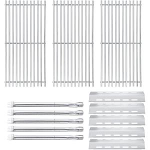 Hisencn Replacement Parts for Ducane 5 Burner 30500701, 30500097, 30557401, 30557801, 30557501,30558501, 30400043, 30400042, Burner Tube, Heat Plate for Ducane Gas Grill Replacement Parts, DUCHD1(5 Burner+5 Heat plate+ 3 Grids)
