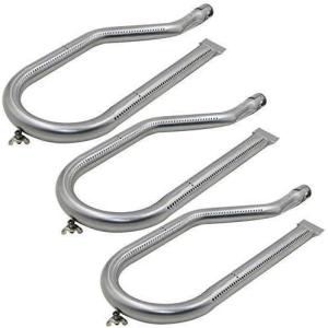 Hisencn Stainless Steel Gas Grill Burner Replacement, BBQ Tube Pipe Burner Parts for Costco Kirkland 720-0011, 720-0108, 720-0021, Nexgrill, Virco Classic Models, 16 1/2 inch x 6 1/8 inch,Set of 3