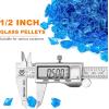 Hisencn Fire Glass 1/2 Inch – Caribbean Blue Reflective Tempered Fire Glass Rocks for Fire Pit, Outdoors and Indoors Natural or Propane Fireplaces, Fire Bowls Landscape Decoration, 10 Pounds(Caribbean Tropical Blue)