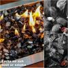 Hisencn Fire Glass 1/2 Inch – Caribbean Blue Reflective Tempered Fire Glass Rocks for Fire Pit, Outdoors and Indoors Natural or Propane Fireplaces, Fire Bowls Landscape Decoration, 10 Pounds(Onyx Black Reflective)