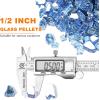 Hisencn Fire Glass 1/2 Inch – Caribbean Blue Reflective Tempered Fire Glass Rocks for Fire Pit, Outdoors and Indoors Natural or Propane Fireplaces, Fire Bowls Landscape Decoration, 10 Pounds(Pacific Blue Reflective)