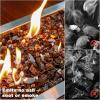 Hisencn Fire Glass 1/2 Inch – Caribbean Blue Reflective Tempered Fire Glass Rocks for Fire Pit, Outdoors and Indoors Natural or Propane Fireplaces, Fire Bowls Landscape Decoration, 10 Pounds(Copper Reflective)