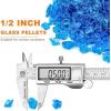 Hisencn Fire Glass 1/2 Inch – Caribbean Blue Reflective Tempered Fire Glass Rocks for Fire Pit, Outdoors and Indoors Natural or Propane Fireplaces, Fire Bowls Landscape Decoration, 10 Pounds(Caribbean Blue)