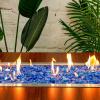Hisencn Fire Glass 1/2 Inch – Caribbean Blue Reflective Tempered Fire Glass Rocks for Fire Pit, Outdoors and Indoors Natural or Propane Fireplaces, Fire Bowls Landscape Decoration, 10 Pounds(Caribbean Tropical Blue)