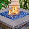 Hisencn Fire Glass 1/2 Inch – Caribbean Blue Reflective Tempered Fire Glass Rocks for Fire Pit, Outdoors and Indoors Natural or Propane Fireplaces, Fire Bowls Landscape Decoration, 10 Pounds(Pacific Blue Reflective)