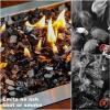 Hisencn Fire Glass 1/2 Inch – Caribbean Blue Reflective Tempered Fire Glass Rocks for Fire Pit, Outdoors and Indoors Natural or Propane Fireplaces, Fire Bowls Landscape Decoration, 10 Pounds(Onyx Black)