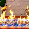 Hisencn Fire Glass 1/2 Inch – Caribbean Blue Reflective Tempered Fire Glass Rocks for Fire Pit, Outdoors and Indoors Natural or Propane Fireplaces, Fire Bowls Landscape Decoration, 10 Pounds(Cobalt Blue Caribbean Blue Platinum)