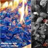 Hisencn Fire Glass 1/2 Inch – Caribbean Blue Reflective Tempered Fire Glass Rocks for Fire Pit, Outdoors and Indoors Natural or Propane Fireplaces, Fire Bowls Landscape Decoration, 10 Pounds(Caribbean Blue)