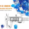 Hisencn Fire Glass 1/2 Inch – Caribbean Blue Reflective Tempered Fire Glass Rocks for Fire Pit, Outdoors and Indoors Natural or Propane Fireplaces, Fire Bowls Landscape Decoration, 10 Pounds(Cobalt Blue Caribbean Blue Platinum)
