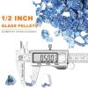 Hisencn Fire Glass 1/2 Inch – Caribbean Blue Reflective Tempered Fire Glass Rocks for Fire Pit, Outdoors and Indoors Natural or Propane Fireplaces, Fire Bowls Landscape Decoration, 10 Pounds(Pacific Blue)