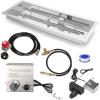 Hisencn Drop-in Fire Pit Kit 36 x 12 Inch, Fire Pit Insert H Burner with Spark Ignition and Propane Hose Kit for Propane Fire Pit, Fire Table Insert, Indoor or Outdoor Decorative Fireplace(36 x 12 in.)