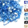 Hisencn Fire Glass 1/2 Inch – Caribbean Blue Reflective Tempered Fire Glass Rocks for Fire Pit, Outdoors and Indoors Natural or Propane Fireplaces, Fire Bowls Landscape Decoration, 10 Pounds(Pacific Blue Reflective)