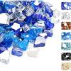Hisencn Fire Glass 1/2 Inch – Caribbean Blue Reflective Tempered Fire Glass Rocks for Fire Pit, Outdoors and Indoors Natural or Propane Fireplaces, Fire Bowls Landscape Decoration, 10 Pounds(Cobalt Blue Caribbean Blue Platinum)