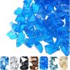 Hisencn Fire Glass 1/2 Inch – Caribbean Blue Reflective Tempered Fire Glass Rocks for Fire Pit, Outdoors and Indoors Natural or Propane Fireplaces, Fire Bowls Landscape Decoration, 10 Pounds(Caribbean Blue)
