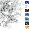 Hisencn Fire Glass 1/2 Inch – Caribbean Blue Reflective Tempered Fire Glass Rocks for Fire Pit, Outdoors and Indoors Natural or Propane Fireplaces, Fire Bowls Landscape Decoration, 10 Pounds(Ultra White)