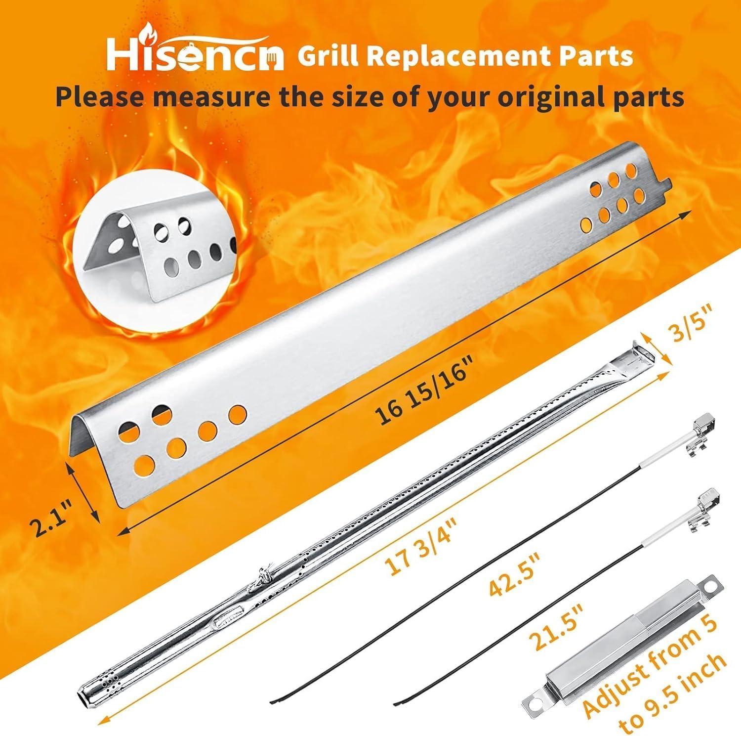 imageHisencn Grill Replacement Parts for Charbroil Performance 463342119 463332718 463347017 463335517 463376419 Grill Parts for CharBroil 4 Burner Grill 463377017 463376017 1693 inch Heat PlateStainless Steel