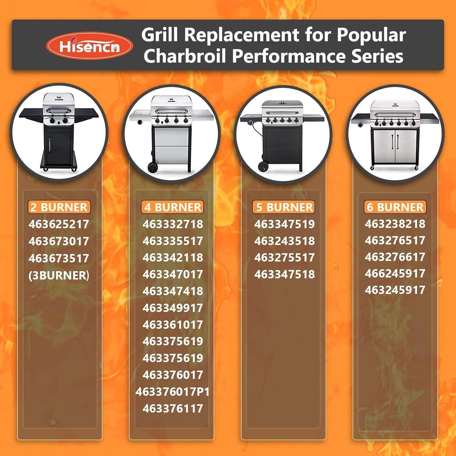 imageHisencn Grill Replacement Parts for Charbroil Performance 463342119 463332718 463347017 463335517 463376419 Grill Parts for CharBroil 4 Burner Grill 463377017 463376017 1693 inch Heat PlateStainless Steel