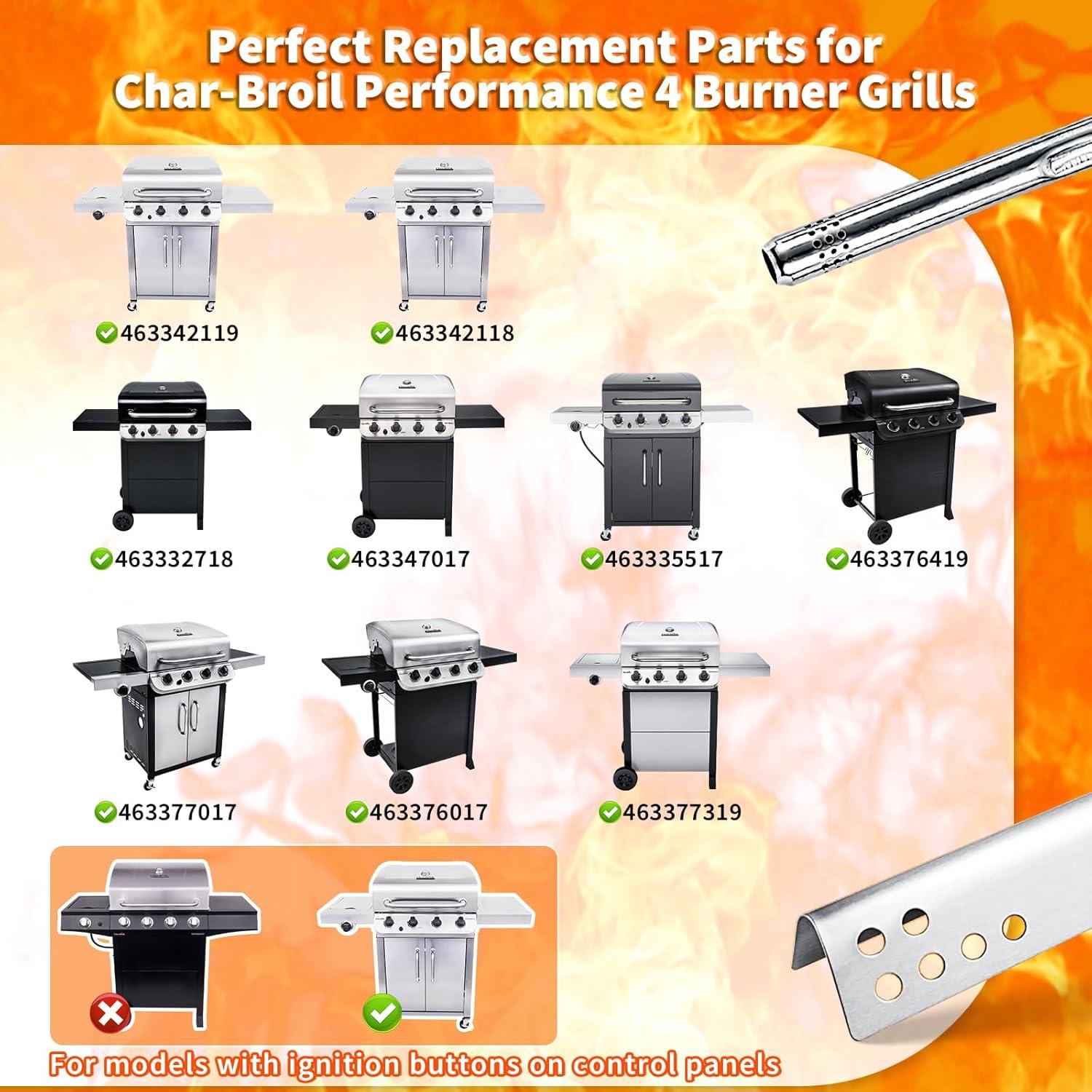 imageHisencn Grill Replacement Parts for Charbroil Performance 463342119 463332718 463347017 463335517 463376419 Grill Parts for CharBroil 4 Burner Grill 463377017 463376017 1693 inch Heat PlateStainless Steel
