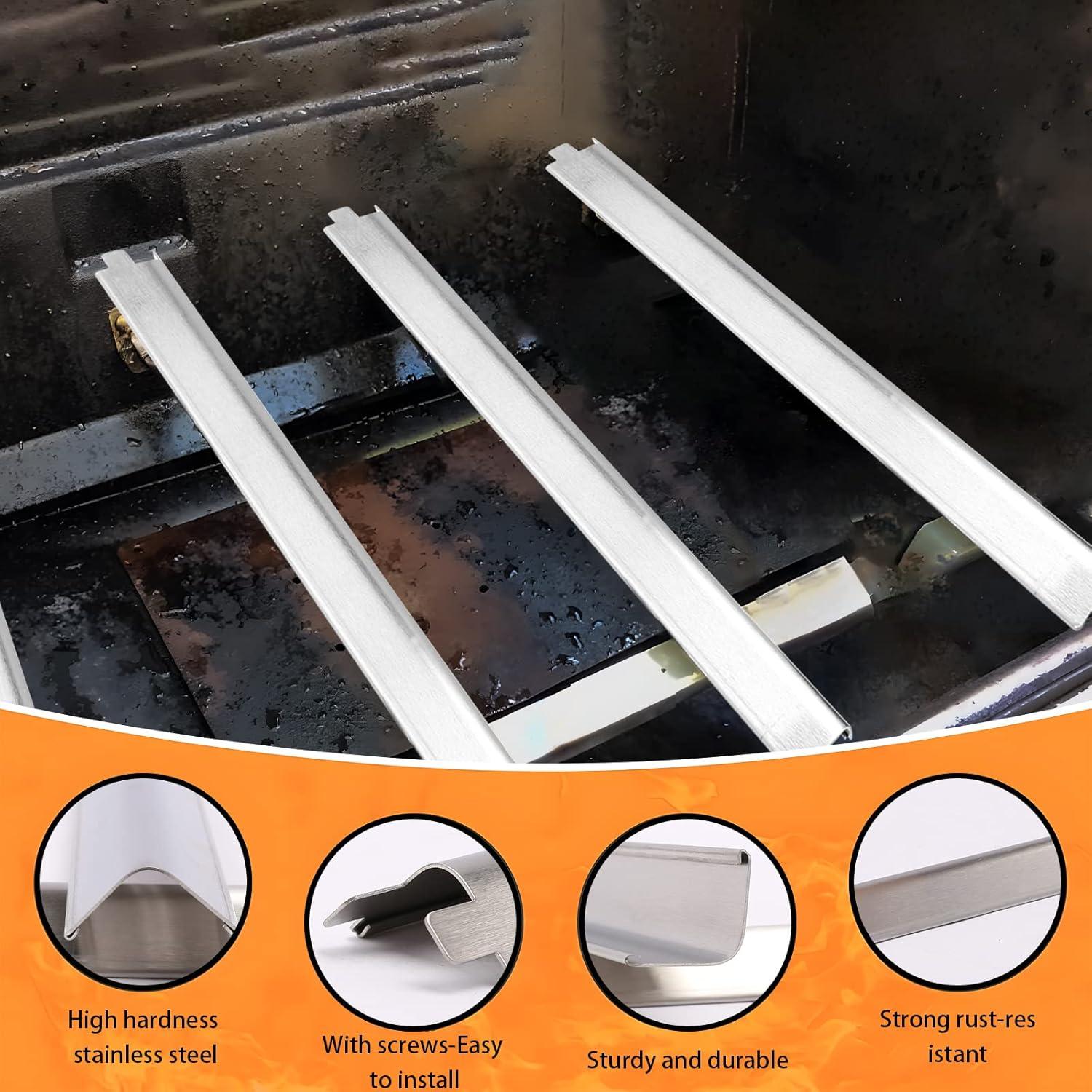 imageHisencn Heat Plates for Charbroil Performance 4 Burner 463365021 463365522 463352521 463350521 Heat Plate Replacement Parts for CharBroil G3250002W1 Heat Plates 155 inch Stainless Steel4