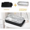 Grill Drip Pan for Home Depot Nexgrill 720-0830H 720-0830D 720-0896, Grease Catcher Cup Box for 720-0882A 720-0925P 720-0888S 720-0898, Grease Pan for Cuisinart CGG-7400, 15 Pack Aluminum Foil Liners(Rectangular)