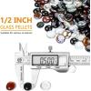 Hisencn 10-Pound Blended Fire Glass Beads – 1/2 Inch Fire Glass Drops Rocks, Blend Onyx Black, Crystal Ice, Caramel Luster Reflective, for Natural/Propane Gas Fire Pit Fireplace Landscaping(Onyx Black amber crystal Ice Mix)