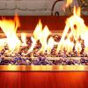 Hisencn 10-Pound Blended Fire Glass Beads – 1/2 Inch Fire Glass Drops Rocks, Blend Onyx Black, Crystal Ice, Caramel Luster Reflective, for Natural/Propane Gas Fire Pit Fireplace Landscaping(Cobalt Blue Luster)