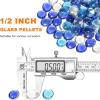 Hisencn 10-Pound Blended Fire Glass Beads – 1/2 Inch Fire Glass Drops Rocks, Blend Onyx Black, Crystal Ice, Caramel Luster Reflective, for Natural/Propane Gas Fire Pit Fireplace Landscaping(Cobalt Blue Caribbean Blue Crystal Ice Mix)