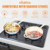 Hisencn Enameled Cast Iron Cookware Set – 7 Piece Dutch Ovens Set, Sauce Pan, Skillet, 3 Lids, Pots and Pans Set, Ceramic Coated Cast Iron, Heavy Duty, Gas/Induction Compatible, PFA Free, Rouge Red(Cream White)