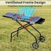 Hisencn Grill Stand for Weber Q1200, Q1000, Q2200, Q2400 Portable Grill Cart for Blackstone 17″& 22″ Table Top Griddles, Griddle Stand for Blackstone & Weber Travel and Camping(31 IN.)