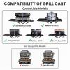 Hisencn Grill Stand for Weber Q1200, Q1000, Q2200, Q2400 Portable Grill Cart for Blackstone 17″& 22″ Table Top Griddles, Griddle Stand for Blackstone & Weber Travel and Camping(31 IN.)