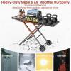 Hisencn Grill Stand for Weber Q1200, Q1000, Q2200, Q2400 Portable Grill Cart for Blackstone 17″& 22″ Table Top Griddles, Griddle Stand for Blackstone & Weber Travel and Camping(30 IN.)