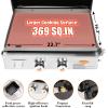 Hisencn Portable Flat Top Grill Propane Gas Grill for Outdoor, Camping, Tabletop, Kitchen, Tailgating, RV – 369 sq. in. Heavy Duty & 24000 BTUs Griddle for BBQ Grill, 22 Inch with Hood, with Carry Bag