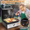 Hisencn Portable Flat Top Grill for Outdoor, Tabletop, Countertop, Kitchen, Tailgating, RV – Nonstick Camping Griddle 285 sq. in. 15000 BTUs Griddle for Gas Grill, 17 Inch with Hood, with Carry Bag