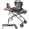 Hisencn Grill Stand for Weber Q1200, Q1000, Q2200, Q2400 Portable Grill Cart for Blackstone 17″& 22″ Table Top Griddles, Griddle Stand for Blackstone & Weber Travel and Camping(31 IN.)