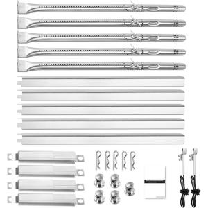 Grill Replacement Parts for Charbroil Performance 4 Burner 463365021 463365522 463352521, 5 Burner 463450022 463448021 463451022, G325-0002-W1 G327-2100-W1, 15.5“ Heat Plate, 15.3” Burner, Igniter(15.5″- Charbroil Performance 5 Burner Grill)