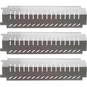 Hisencn Grill Heat Plate Replacement for Charbroil, Thermos, Centro, Costco Kirkland Grills, 3-Pcs 15 inch Stainless Steel Tent Shield Plate Deflector, BBQ Flame Tamer Burner Cover