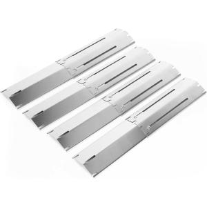 Hisencn Universal Replacement Adjustable Stainless Steel Heat Plate Shield, Heat Tent, Flavorizer Bar, Burner Cover, Flame Tamer for Brinkmann Gas Grill, Heavy Duty, Extends from 11.75″ up to 21″ L(4)
