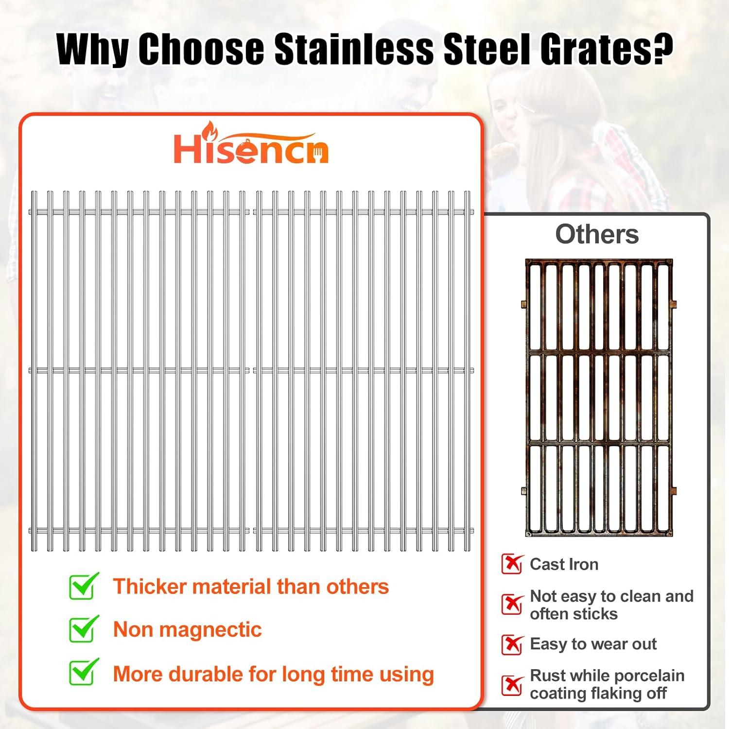 image15 inch Cooking Grates for Weber Spirit 200 Series with Side Control Panel Genesis Silver A Spirit 500 Cast Iron Grill Grates for Weber 7522 75237521 Spirit E210 E200 S210 S20020092012Stainless Steel