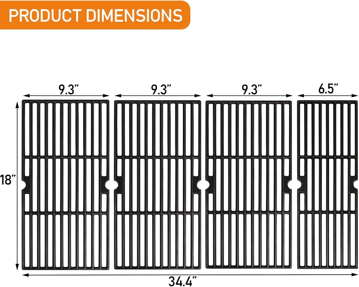 image304 Stainless Steel Grill Grates for Charbroil Performance 463342119 463347017 463335517 463376017 Grill Grates Replacement for CharBroil 463342118 463347418 463347519 G4700003W1 G4700002W1Cast Iron