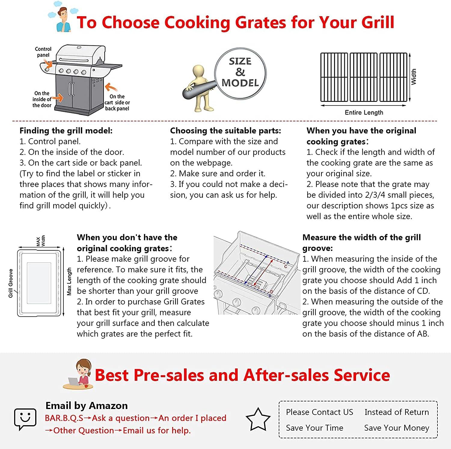 imageHisencn Cast Iron Grill Grates for Members Mark Grill GR2210601MM00 3 Pack 19 inch