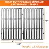 15 inch Cooking Grates for Weber Spirit 200 Series with Side Control Panel, Genesis Silver A, Spirit 500, Cast Iron Grill Grates for Weber 7522, 7523,7521, Spirit E-210, E-200, S-210, S-200(2009-2012)(Porcelain Cast Iron)
