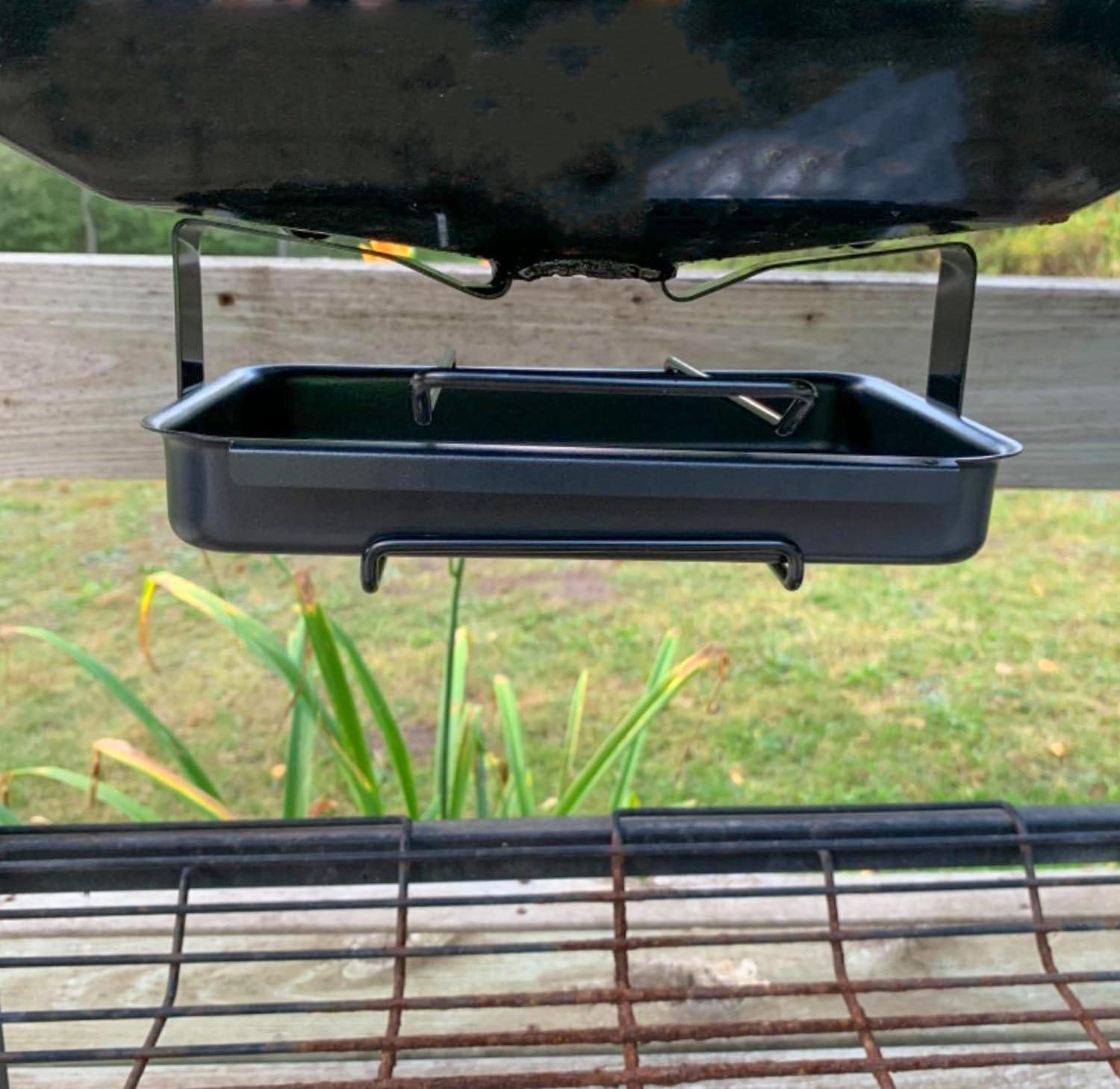 imageHisencn 80580 Catch Pan Holder for Weber Q200 and Q300 Series Gas Grill Drip Tray for Weber Q200 Q300 Q220 Q240 Q2000 Q2200 Q320 Collection Pan with 15 Pack Aluminum Foil Liner Replace Part for 418779 x 74 x 3 inches for Weber 7515