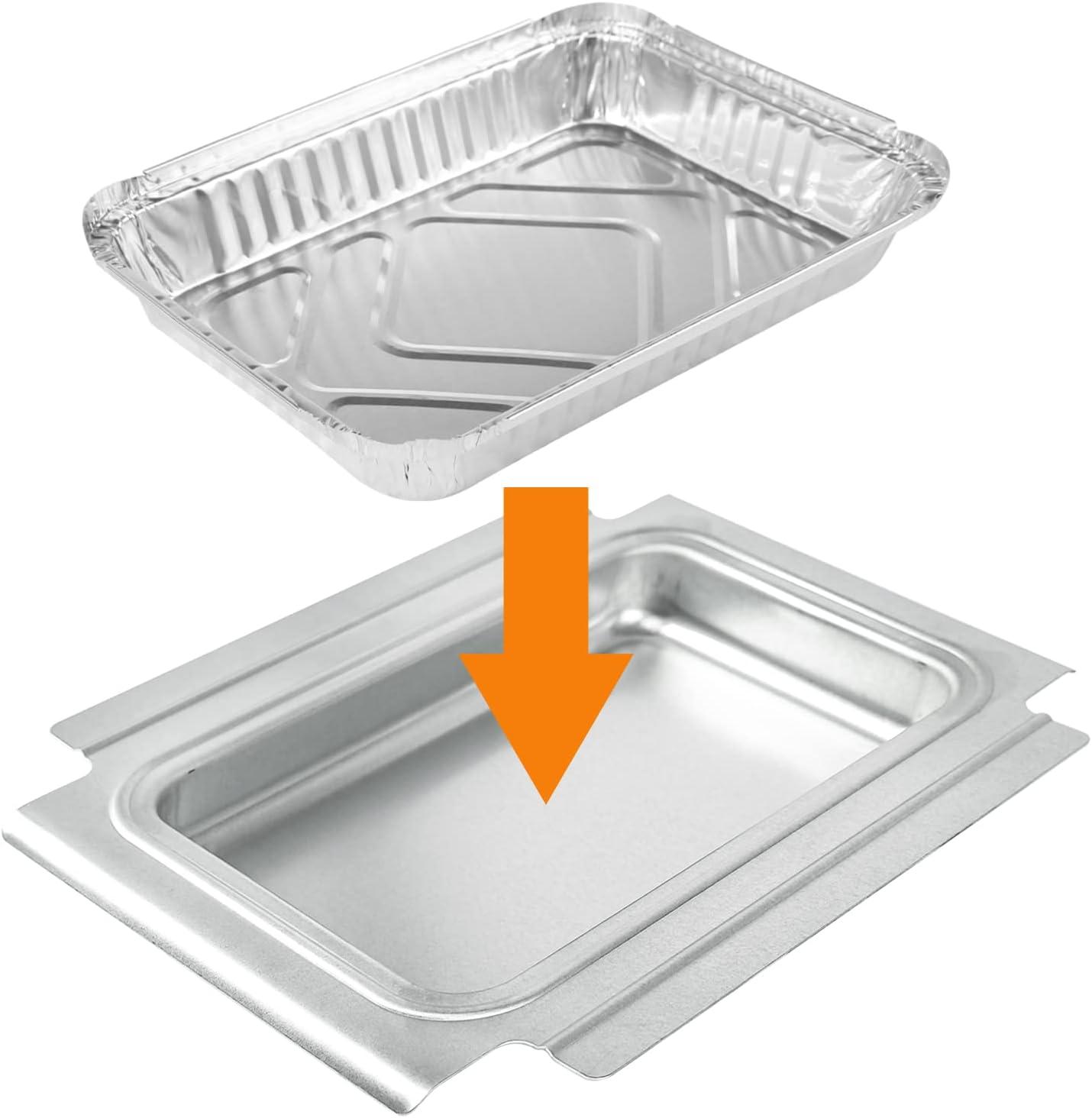 imageHisencn 80580 Catch Pan Holder for Weber Q200 and Q300 Series Gas Grill Drip Tray for Weber Q200 Q300 Q220 Q240 Q2000 Q2200 Q320 Collection Pan with 15 Pack Aluminum Foil Liner Replace Part for 41877106 x 925 x 127 inch for Weber 80346