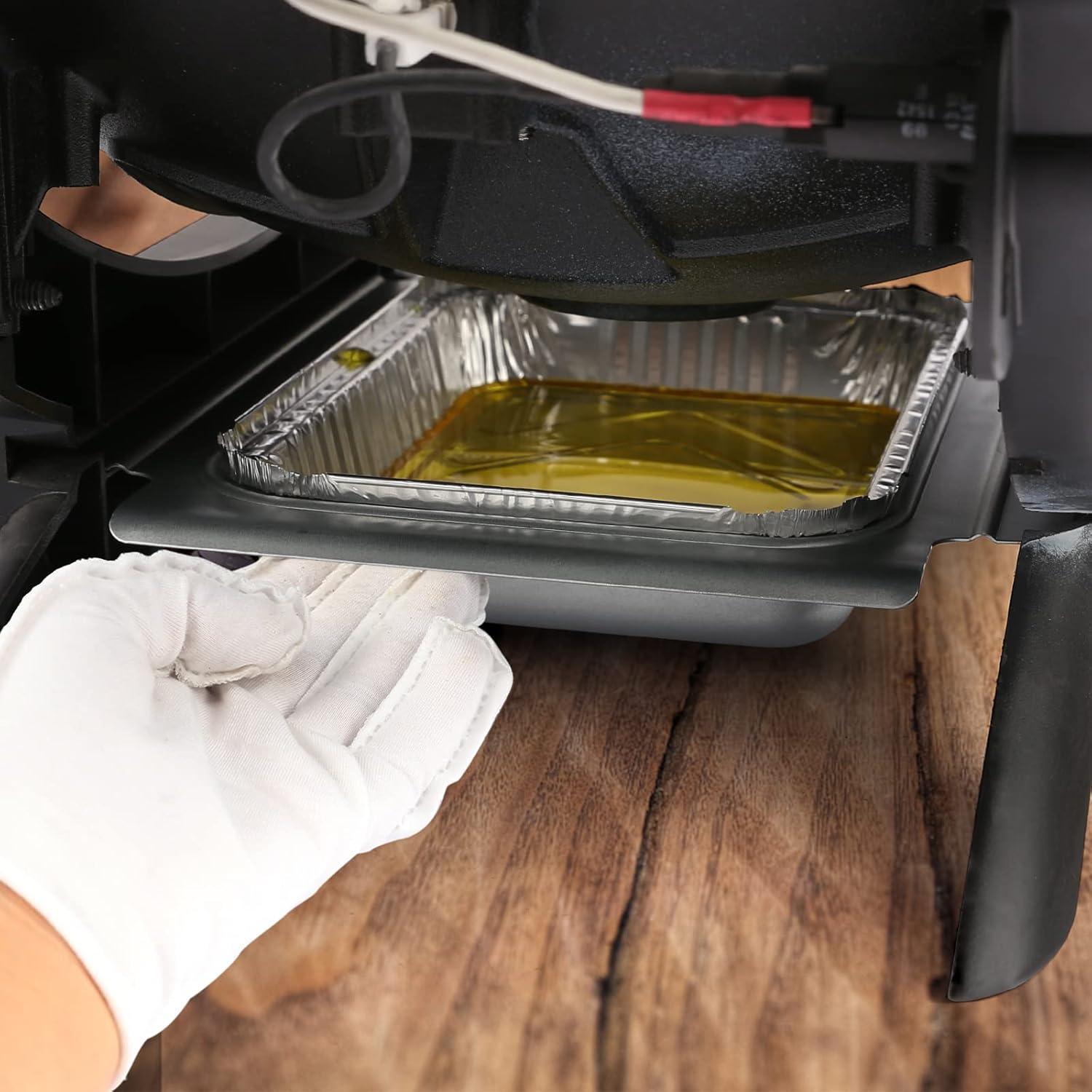 imageHisencn 80580 Catch Pan Holder for Weber Q200 and Q300 Series Gas Grill Drip Tray for Weber Q200 Q300 Q220 Q240 Q2000 Q2200 Q320 Collection Pan with 15 Pack Aluminum Foil Liner Replace Part for 41877106 x 925 x 127 inch for Weber 80346