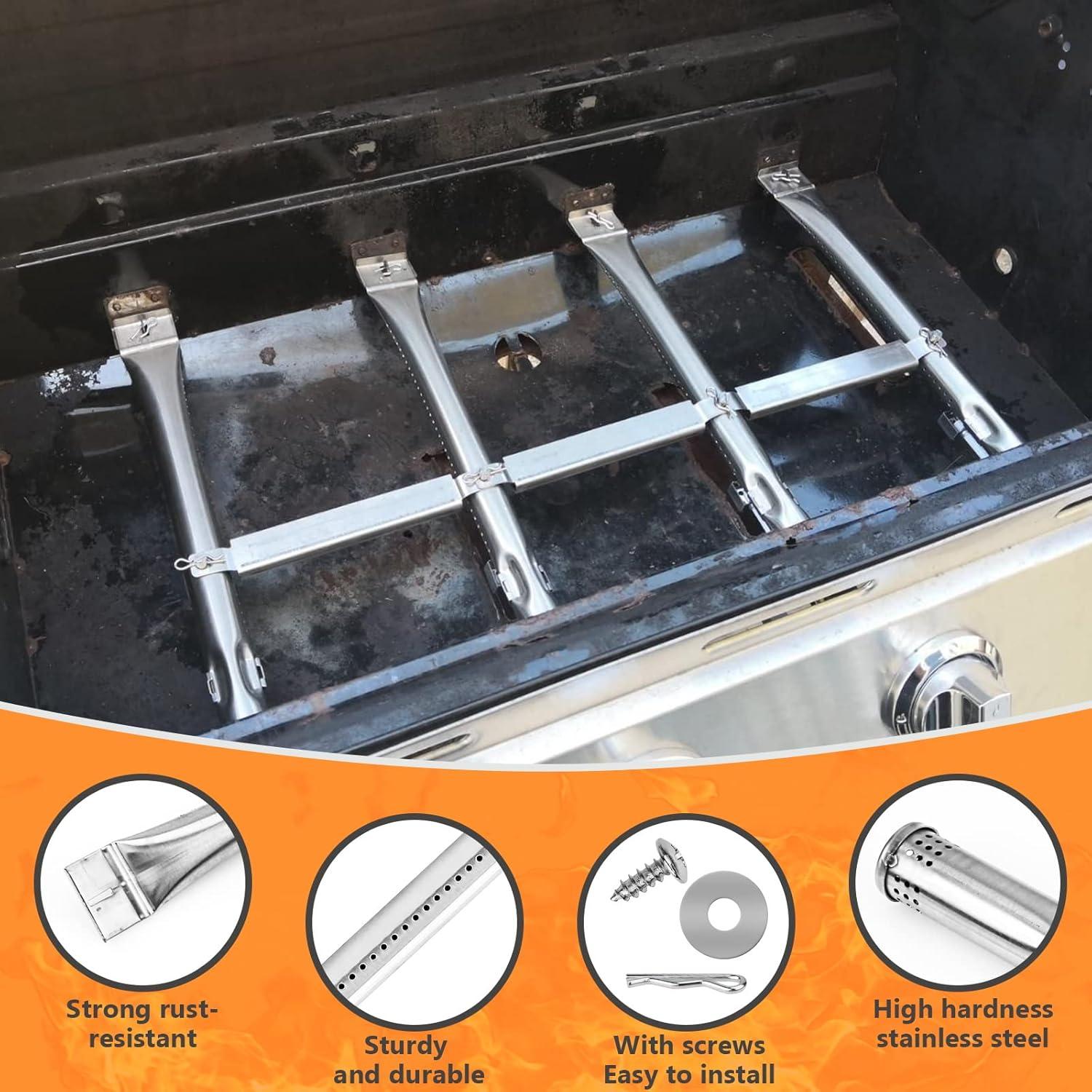 imageHisencn Grill Replacement Parts for Charbroil 463436215 463436214 463436213 463439915 467300115 463439914 461372517 G432Y700W1 G4320078W1 Grill Burner Heat Plate Crossover Tube